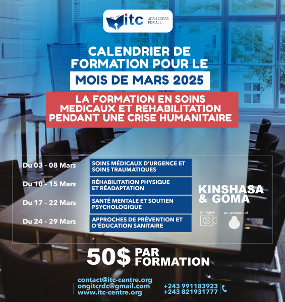  La formation en soins mdicaux et rhabilitation pendant une crise humanitaire. 